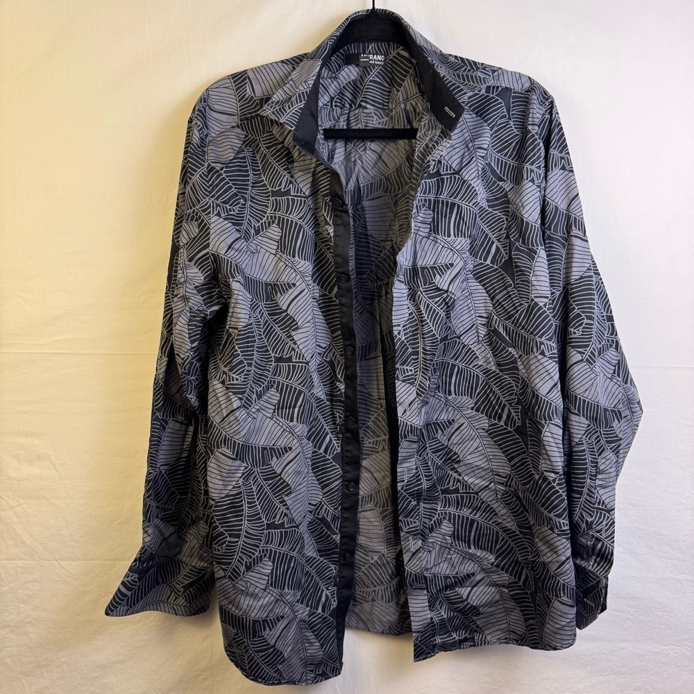 Murano Liquid Luxury Black and Gray Shirt Men’s Size L